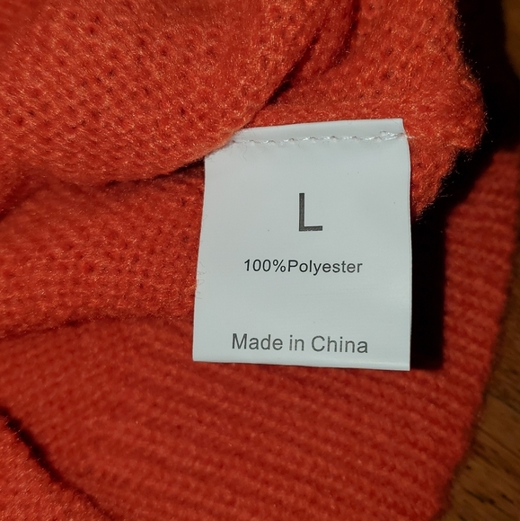 Tangerine Orange Cardigan with White Daisies - Picture 7 of 8